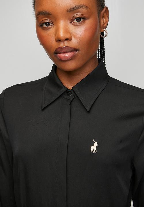 POLO - Wmn Mairi Tencel Ls Shirt Dress - Black