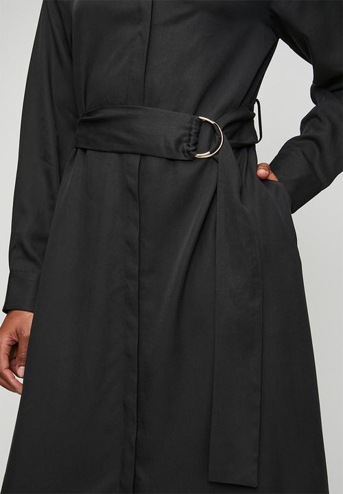 POLO - Wmn Mairi Tencel Ls Shirt Dress - Black