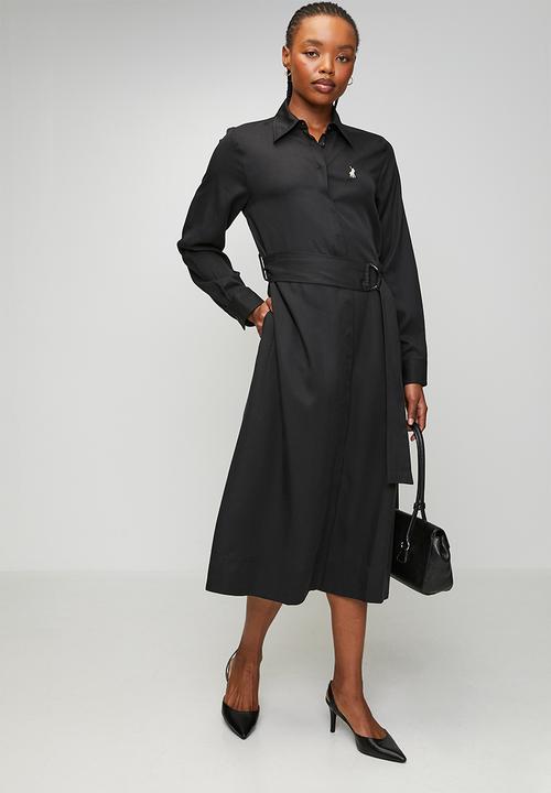 POLO - Wmn Mairi Tencel Ls Shirt Dress - Black