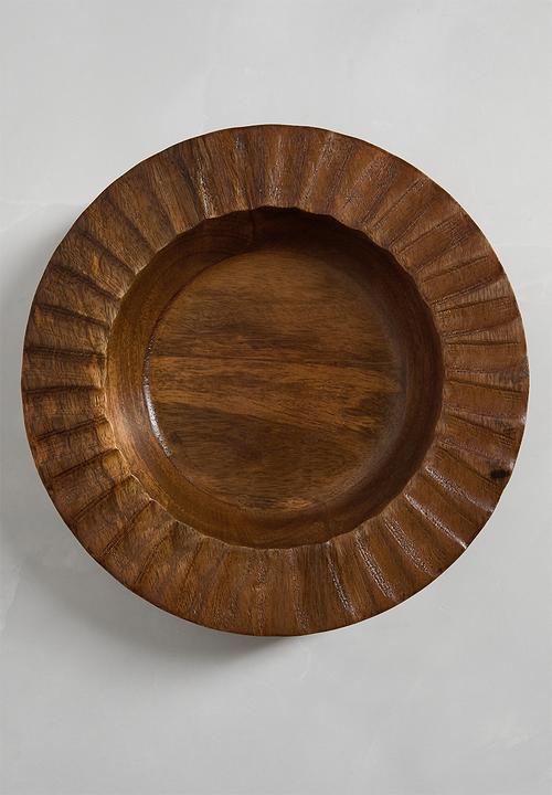 Sixth Floor - Carved Wood Serving Bowl - Natural