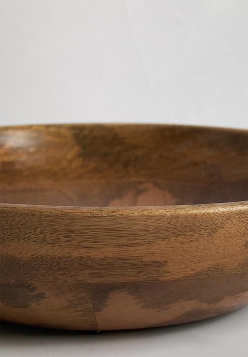 Sixth Floor - Wooden Serving Bowl with metal handles -Natural
