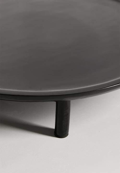 Sixth Floor - Round Wooden Décor Tray - Black
