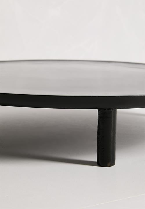 Sixth Floor - Round Wooden Décor Tray - Black