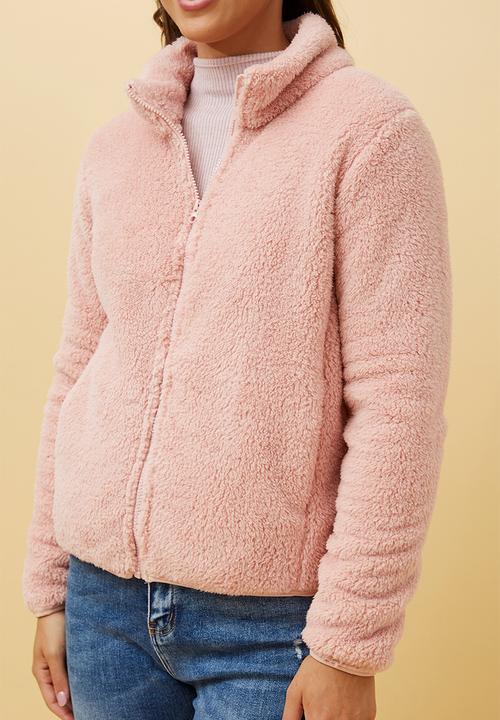 Stella Morgan - L/S Teddy Zip Through Jacket - Blush