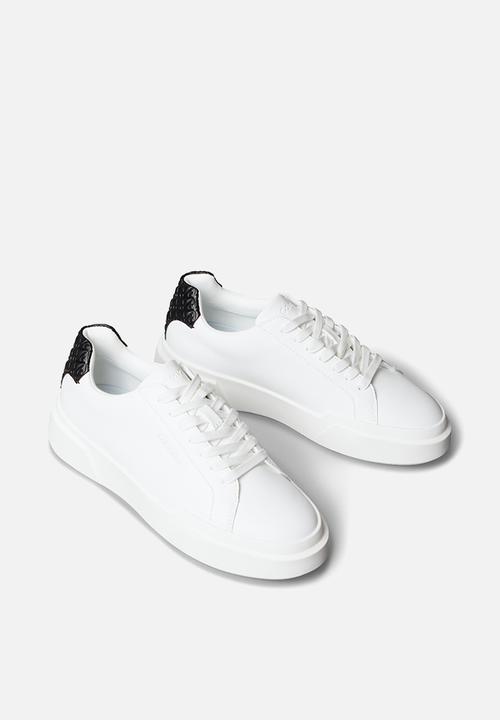 Calvin Klein - Chunky Cupsole Laceup Lth Bt Aop - Bright White/Black