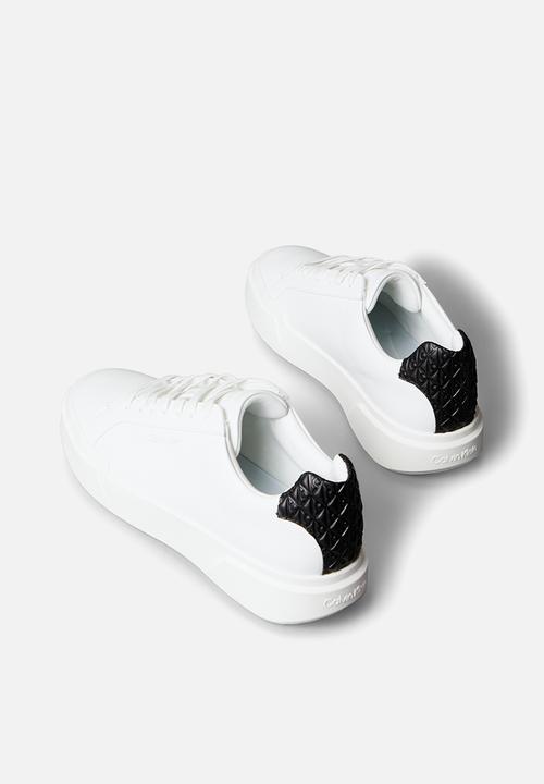 Calvin Klein - Chunky Cupsole Laceup Lth Bt Aop - Bright White/Black