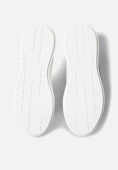 Calvin Klein - Chunky Cupsole Laceup Lth Bt Aop - Bright White/Black