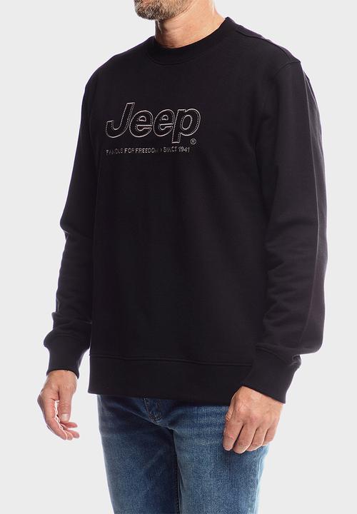 JEEP - Applique Fleece Crew neck - Black