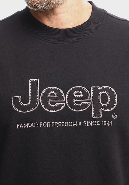 JEEP - Applique Fleece Crew neck - Black
