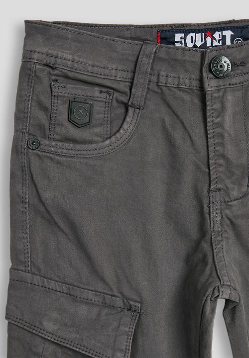 SOVIET - Boys Cotton Cargo Pants - Anthracite