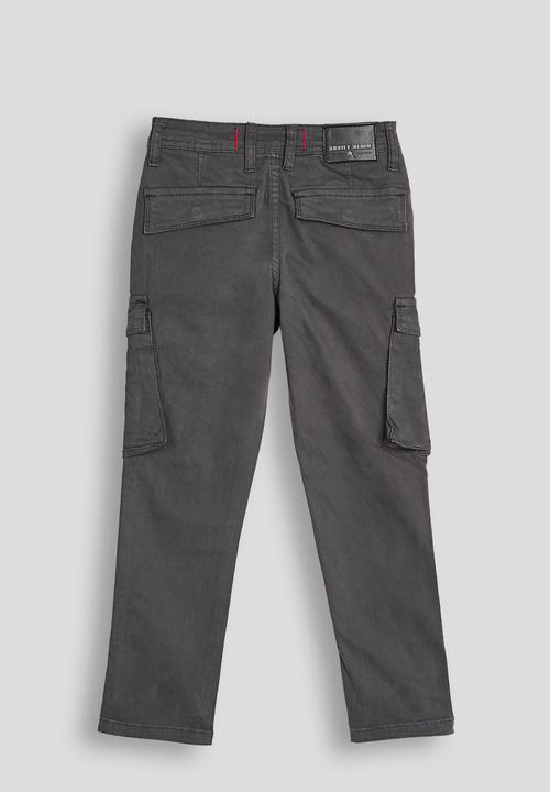 SOVIET - Boys Cotton Cargo Pants - Anthracite