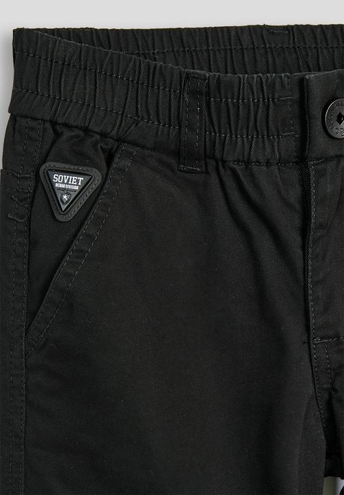 SOVIET - Boys Cotton Cargo Pants - Black