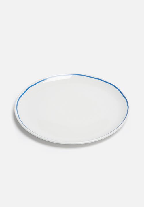 Sixth Floor - Blue edge dinner plate set of 4
