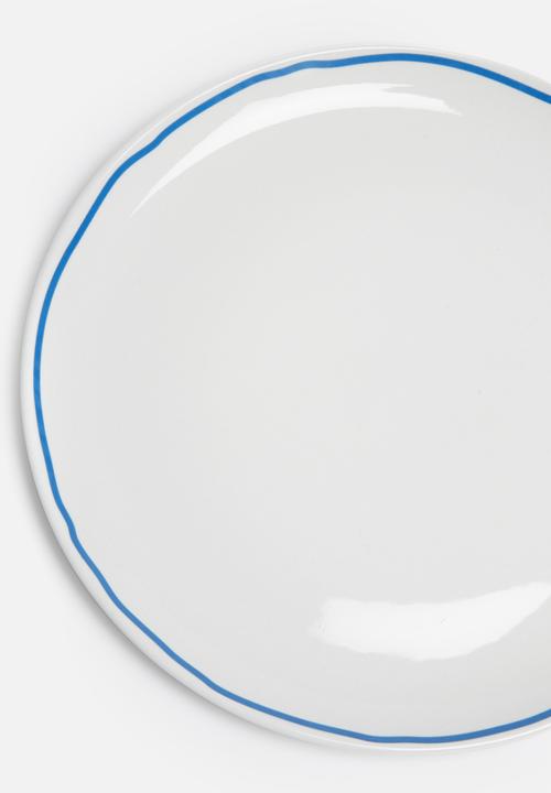 Sixth Floor - Blue edge dinner plate set of 4