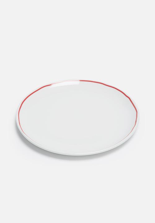 Sixth Floor - Red edge dinner plate set of 4