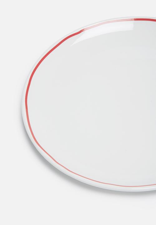 Sixth Floor - Red edge dinner plate set of 4
