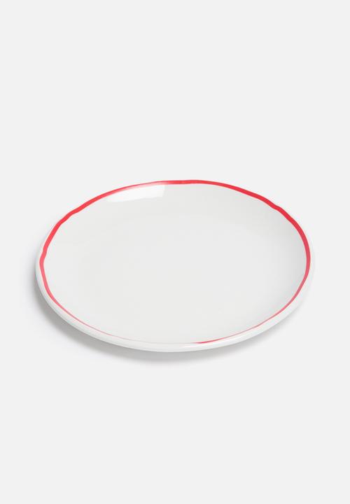 Sixth Floor - Red edge side plate set of 4