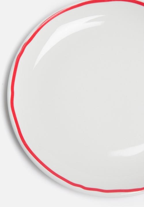 Sixth Floor - Red edge side plate set of 4