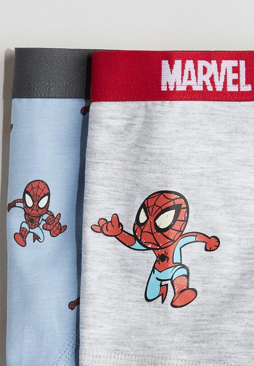 H&M - 5-pack trunks - light blue/marvel comics