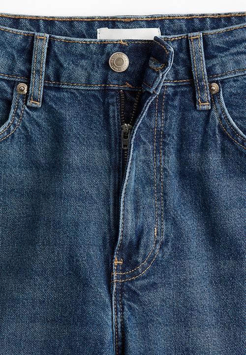 H&M - Mom slim fit high waist ankle jeans - dark denim blue