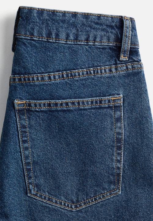 H&M - Mom slim fit high waist ankle jeans - dark denim blue