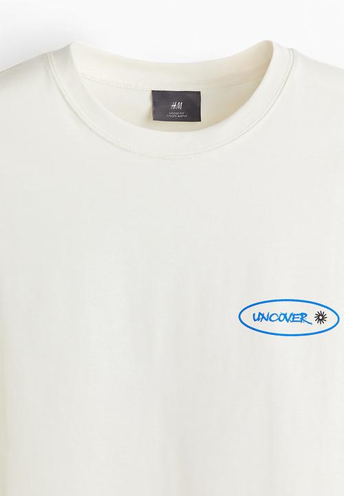 H&M - Loose fit printed t-shirt - white/uncover
