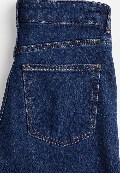 H&M - Wide high waist jeans - navy denim blue