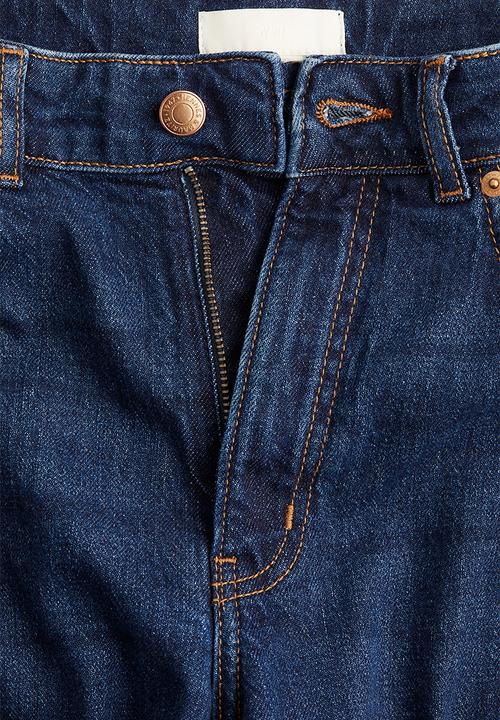 H&M - Wide high waist jeans - navy denim blue