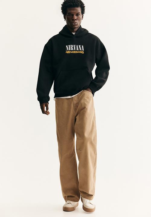 H&M - Loose fit hoodie - black/nirvana