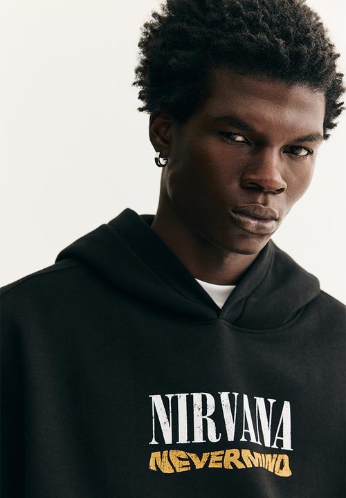 H&M - Loose fit hoodie - black/nirvana