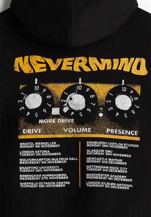 H&M - Loose fit hoodie - black/nirvana