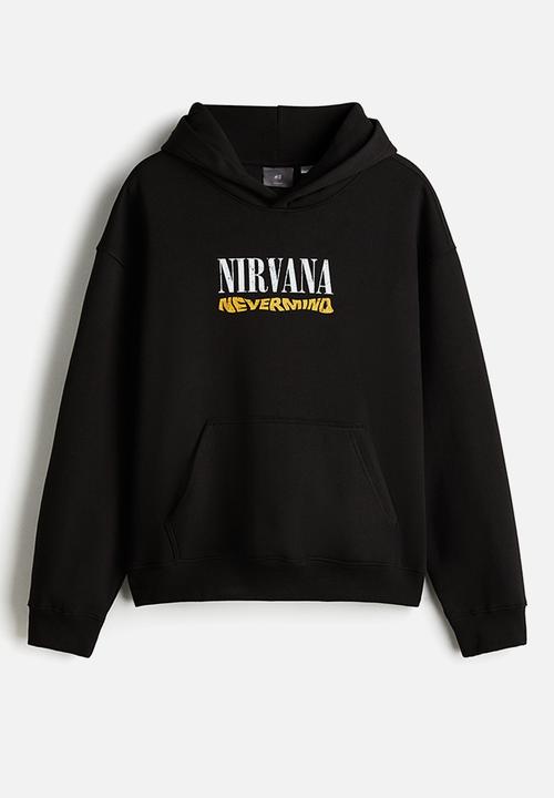 H&M - Loose fit hoodie - black/nirvana