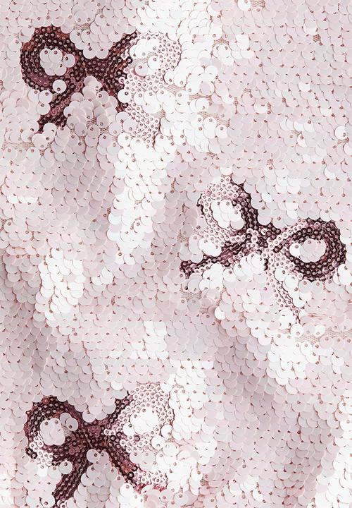 H&M - Sequined bomber jacket - light pink/bows