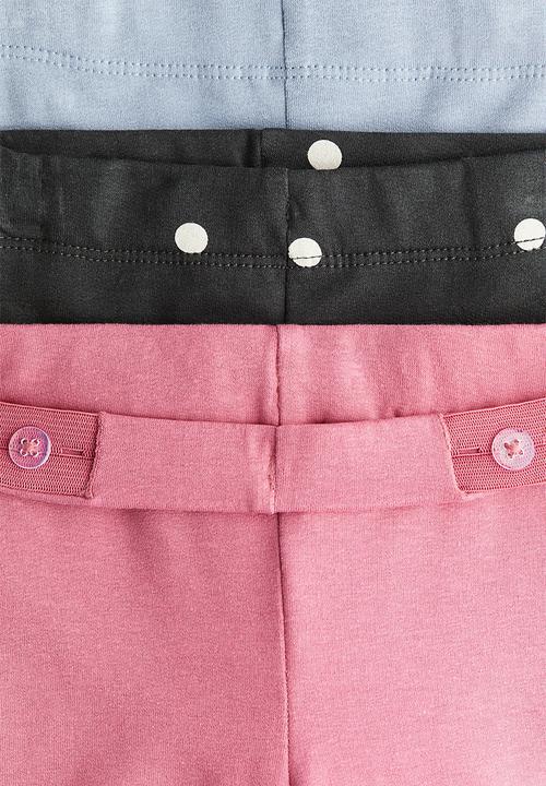 H&M - 3-pack brushed-inside jersey leggings - black/spotted