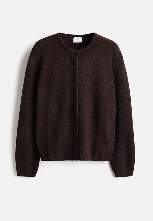 Loose-fit cardigan - dark brown - 1239431015
