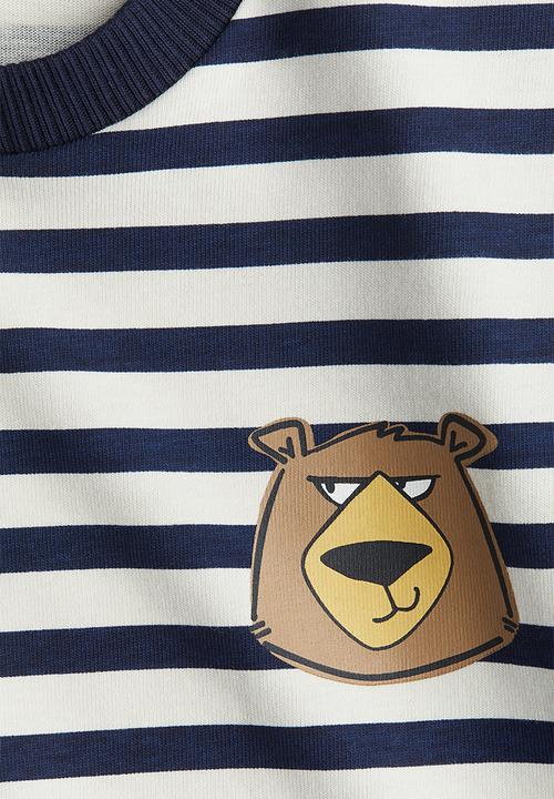 H&M - Printed t-shirt - navy blue/bear