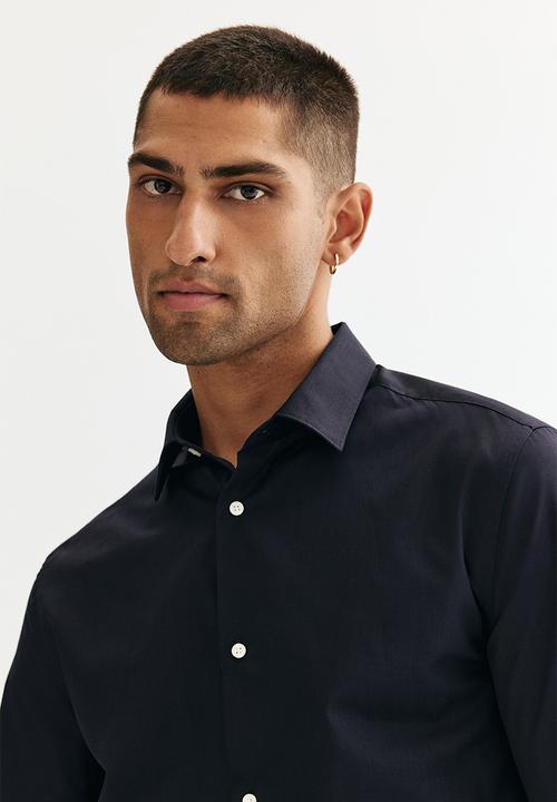 H&M - Slim fit easy-iron shirt - blue