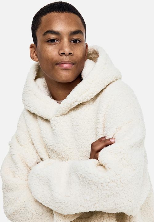 H&M - Teddy hoodie - light beige