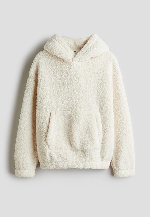 H&M - Teddy hoodie - light beige