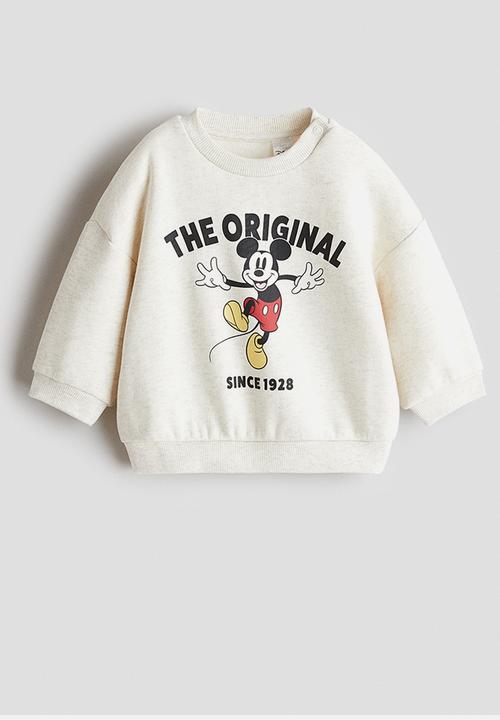 H&M - Print-motif sweatshirt - cream/mickey mouse