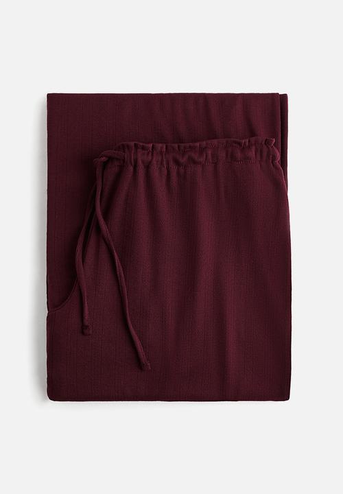 H&M - Pointelle pyjama bottoms - burgundy