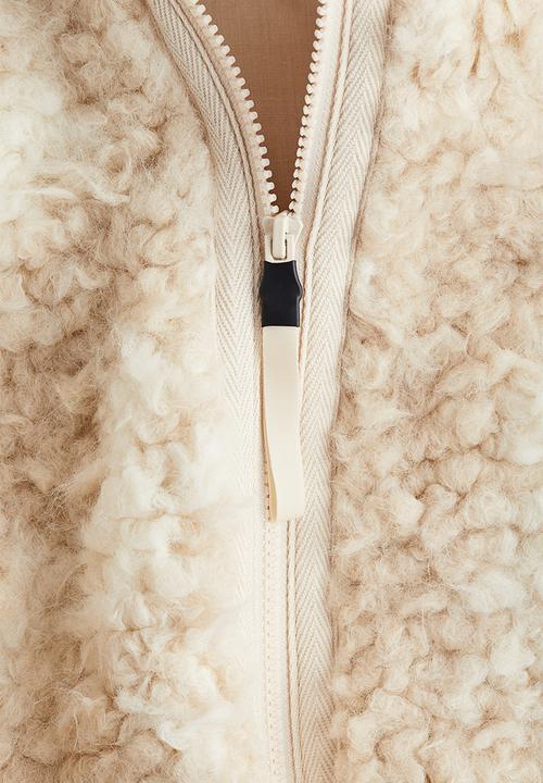 H&M - Teddy jacket - light beige/patterned