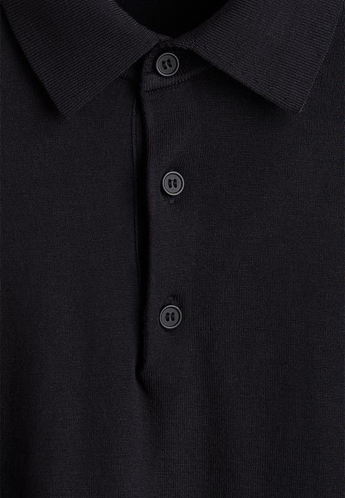 H&M - Regular fit fine-knit polo shirt - dark blue