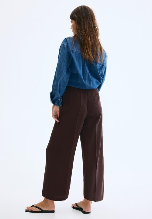 H&M - Wide ankle-length trousers - dark brown