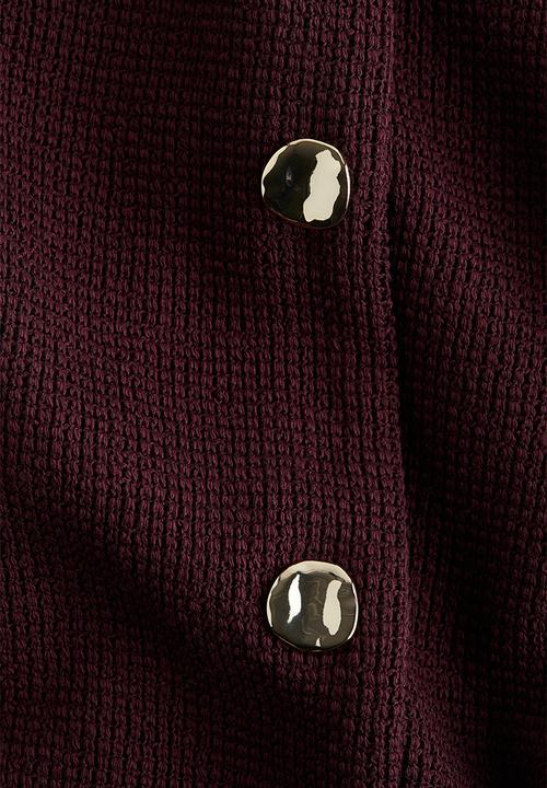 H&M - Textured jersey waistcoat - burgundy
