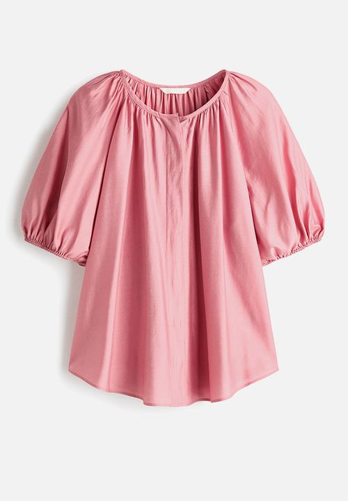 H&M - Balloon-sleeved blouse - pink