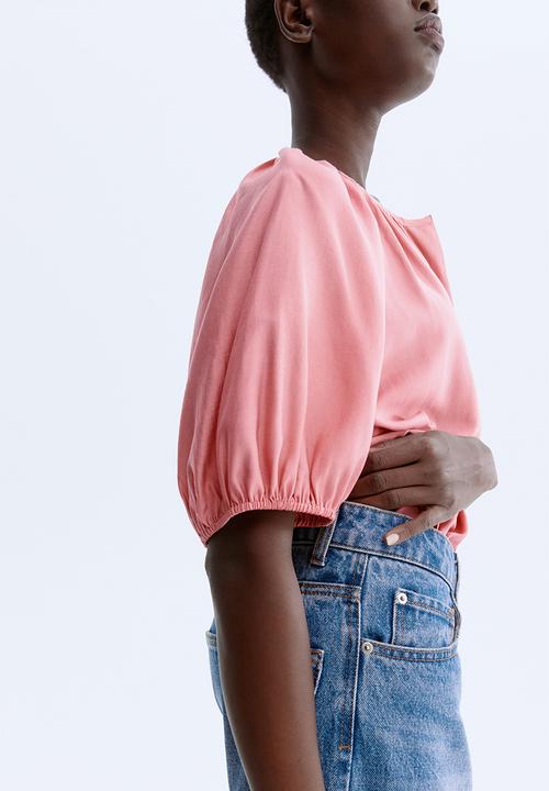 H&M - Balloon-sleeved blouse - pink