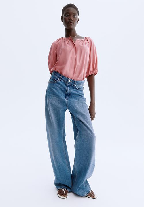 H&M - Balloon-sleeved blouse - pink