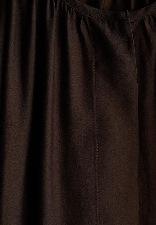H&M - Balloon-sleeved blouse - dark brown