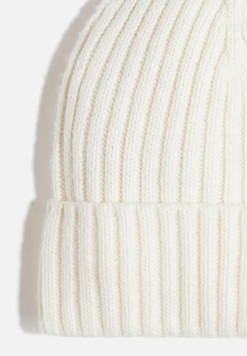 H&M - Rib-knit beanie - cream